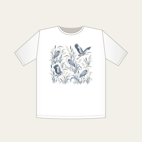 Product image Herons and Reeds in Grey-Blue T-Shirt