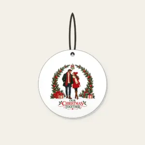 Our Christmas Together Ceramic Ornament in white