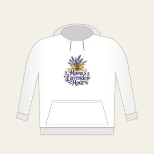 Mama's Lavender Hour Hoodie in white