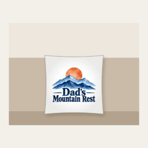 Dad's Mountain Rest Pillow in white