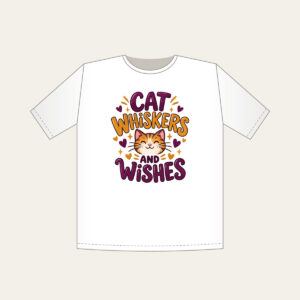 CAT WHISKERS AND WISHES T-Shirt in white