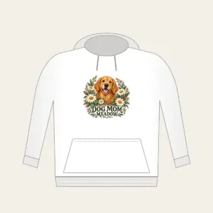 DOG MOM MEADOW Hoodie in white