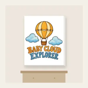 BABY CLOUD EXPLORER Canvas Print in white