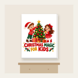 Christmas Magic For Kids Canvas Print in white