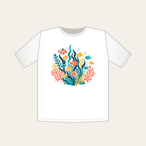 Product image Tropical Fish School and Seaweed on Navy T-Shirt