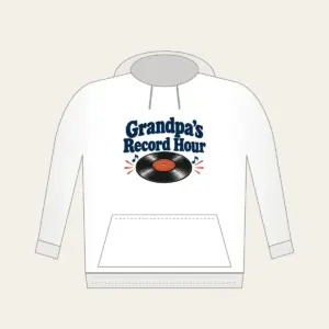 Grandpa's Record Hour Hoodie in white