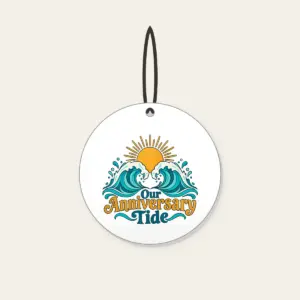 Our Anniversary Tide Ceramic Ornament in white