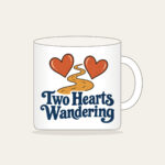 Two Hearts Wandering Mug in white