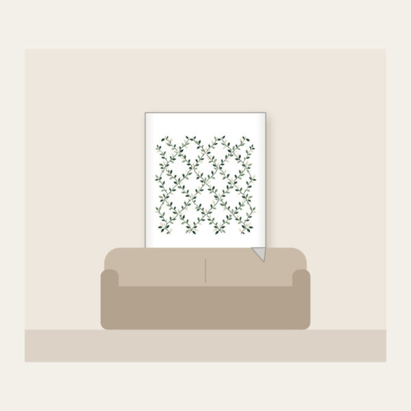Product image Forest Green Trellis with Tiny Leaves Fleece Blanket