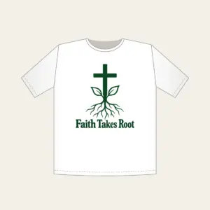 Faith Takes Root T-Shirt in white