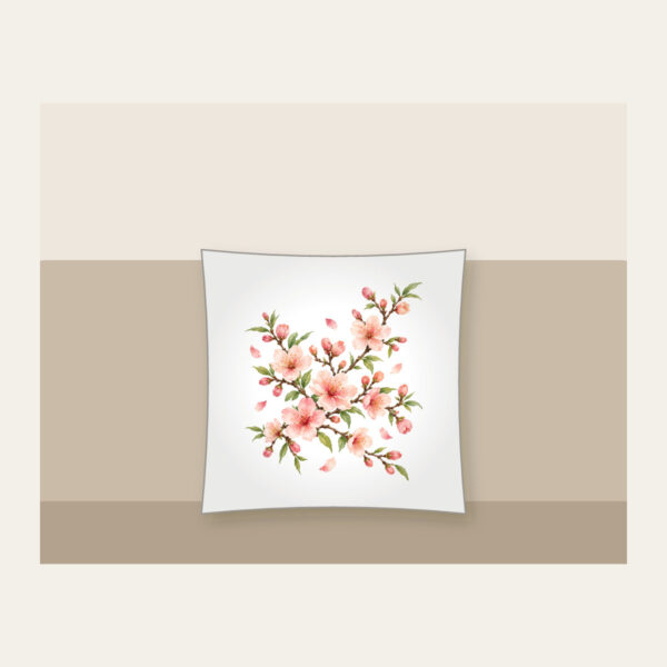 Product image Peach Blossom Branches on Cream Pillow