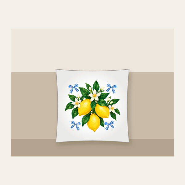 Product image Lemons with Gingham Corners Pillow