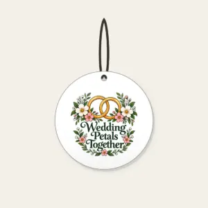Wedding Petals Together Ceramic Ornament in white