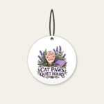 CAT PAWS QUIET HOURS Ceramic Ornament in white