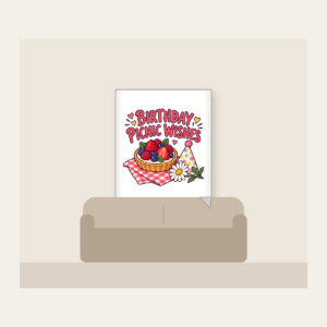 BIRTHDAY PICNIC WISHES Fleece Blanket in white