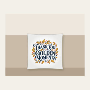 THANK YOU GOLDEN MOMENTS Pillow in white