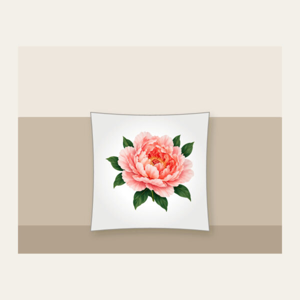 Product image Full-Blown Peony with Green Leaves Pillow