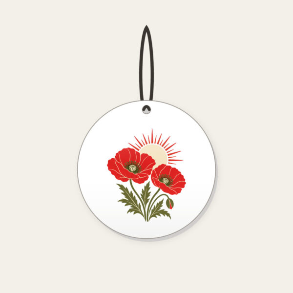 Product image Twin Poppies and a Rising Sun Ceramic Ornament