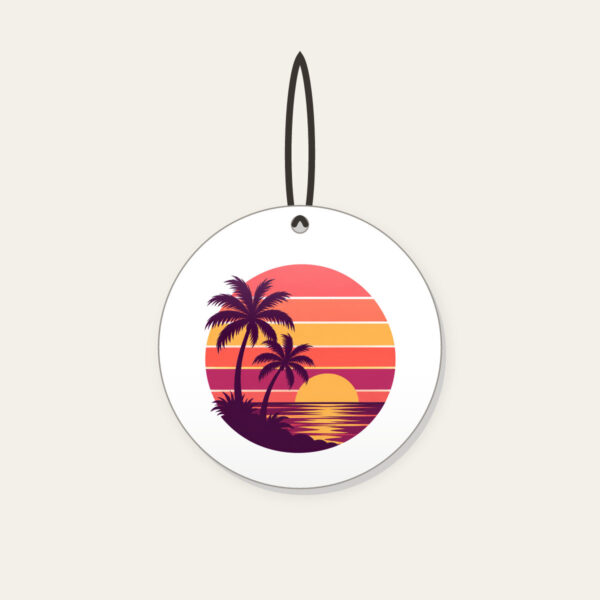 Product image Palm Trees Against a Striped Sunset Ceramic Ornament