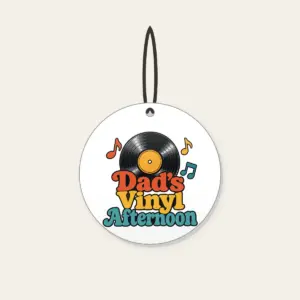 Dad's Vinyl Afternoon Ceramic Ornament in white