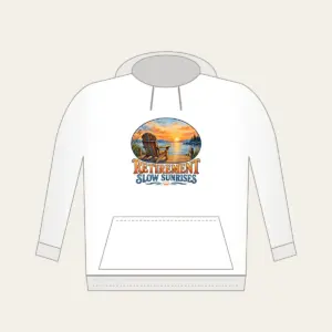 RETIREMENT SLOW SUNRISES Hoodie in white