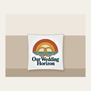 Our Wedding Horizon Pillow in white