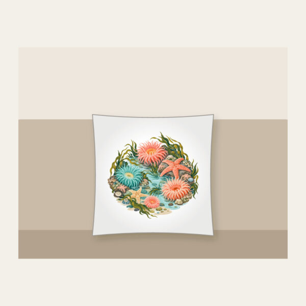 Product image Coral Tidepool Anemones Pillow