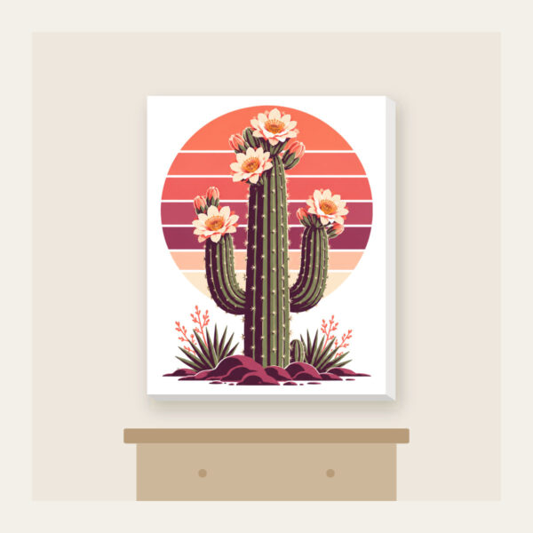 Product image Flowering Saguaro and Striped Sun Canvas Print