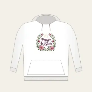 Prayer In Bloom Hoodie in white
