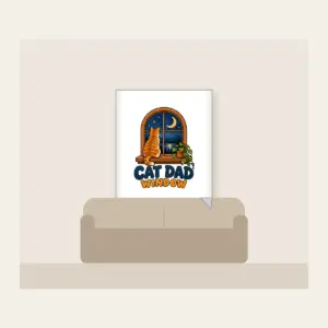 CAT DAD WINDOW Fleece Blanket in white