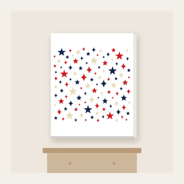 Product image Small Stars and Diamonds Repeat in Navy Canvas Print