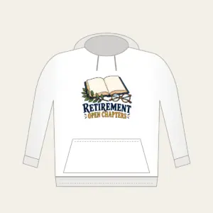 RETIREMENT OPEN CHAPTERS Hoodie in white