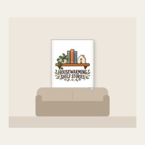 HOUSEWARMING SHELF STORIES Fleece Blanket in white
