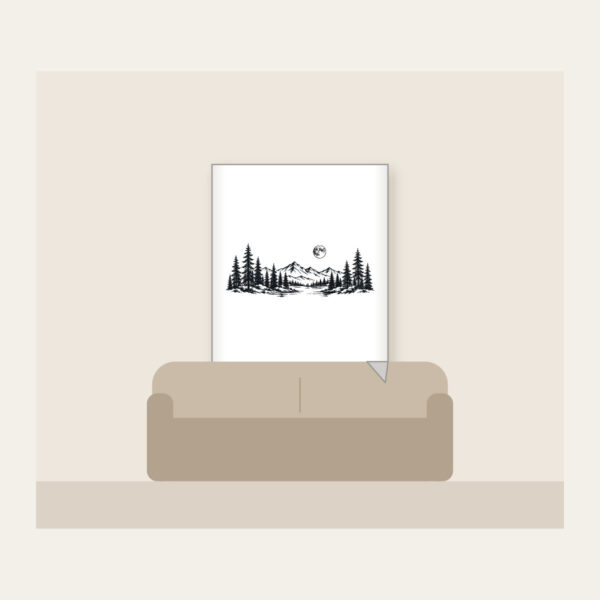 Product image Pine Tree Line and Crescent Moon Fleece Blanket