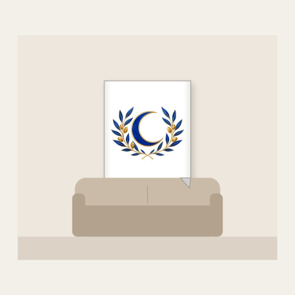 Product image Crescent Moon and Olive Sprigs Fleece Blanket