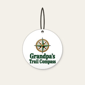 Grandpa's Trail Compass Ceramic Ornament in white