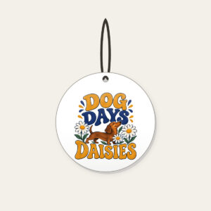 DOG DAYS DAISIES Ceramic Ornament in white