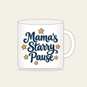 Mama's Starry Pause Mug in white