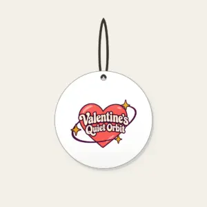 Valentine's Quiet Orbit Ceramic Ornament in white