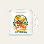 BESTIE SUNNY DETOURS Mug in white