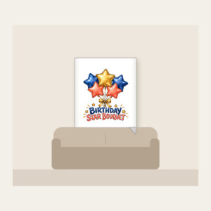 BIRTHDAY STAR BOUQUET Fleece Blanket in white