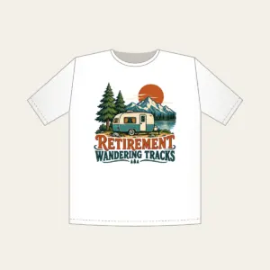 RETIREMENT WANDERING TRACKS T-Shirt in white