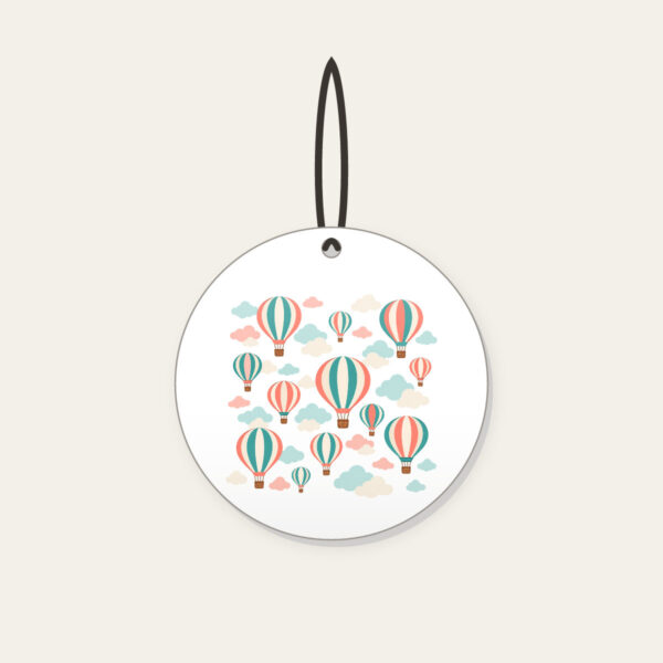 Product image Striped Hot Air Balloons in the Clouds Ceramic Ornament