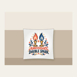 ANNIVERSARY DOUBLE SPARK Pillow in white