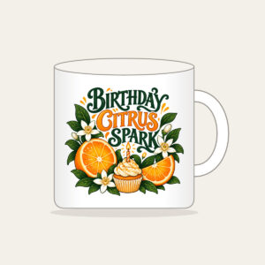 BIRTHDAY CITRUS SPARK Mug in white