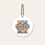 Grandma's Quilt Garden Ceramic Ornament in white