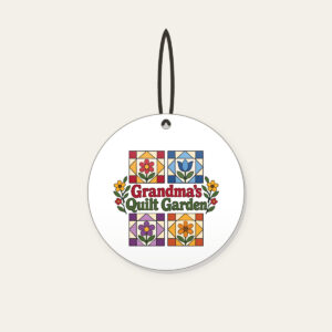 Grandma's Quilt Garden Ceramic Ornament in white