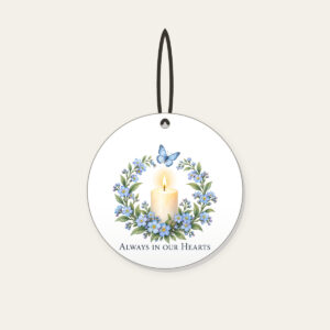 Always In Our Hearts Ceramic Ornament in white