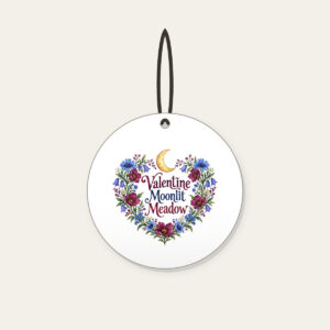 Valentine Moonlit Meadow Ceramic Ornament in white