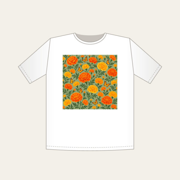 Product image Marigolds and Butterflies on Sage T-Shirt